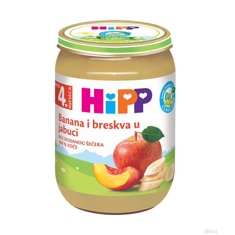 HIPP Banana i breskva u jabuci 190g HIP