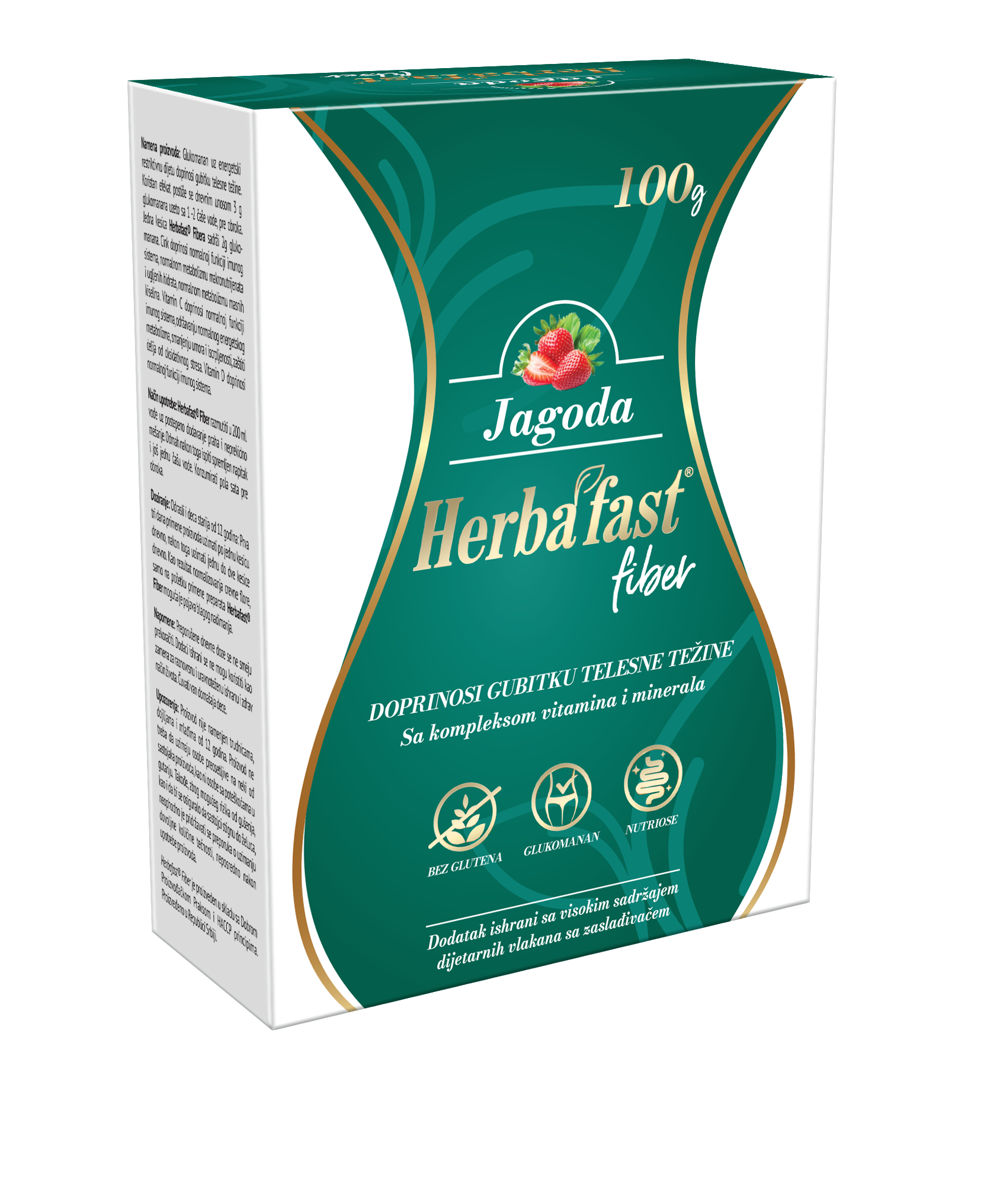 HERBAFAST fiber JAGODA 100g 1 kes